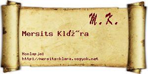 Mersits Klára névjegykártya